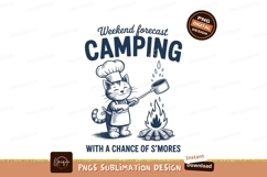 Camping cat isolated on transparent background sublimation Product Image 1