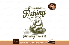 Bear fishing sublimation png Product Image 1