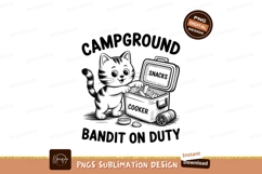 Cat with camping cooker sublimation png Product Image 1