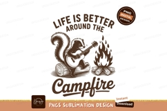 Skunk plays guitar at campfire sublimation png Product Image 1