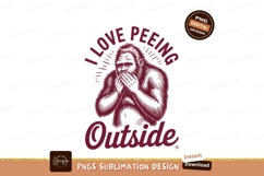 Bigfoot loves peeing outside sublimation png Product Image 1