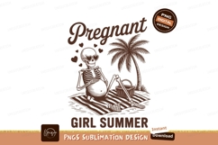Pregnant skeleton on beach isolated on transparent Product Image 1