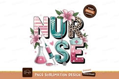 Nurse with flowers sublimation png Product Image 1