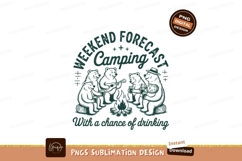 Bears camping and drinking sublimation png Product Image 1