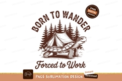 Turtle camping in forest sublimation png Product Image 1
