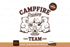 Bears drinking at campfire team sublimation png Product Image 1