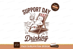 Cat support day drinking beach sublimation png Product Image 1