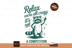 Relax crazy raccoon sublimation png Product Image 1