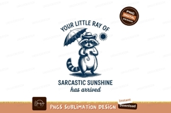 Raccoon with umbrella sublimation png Product Image 1