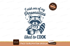 Raccoon cooking isolated on transparent background sublimati Product Image 1