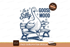 Goose on bench isolated on transparent background sublimatio Product Image 1