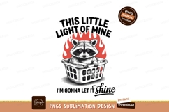 Raccoon in basket sublimation png Product Image 1