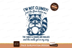 Clumsy raccoon isolated on transparent background sublimatio Product Image 1