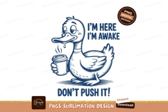 Duck with coffee sublimation png Product Image 1