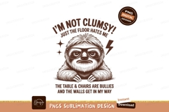 Clumsy sloth isolated on transparent background sublimation Product Image 1
