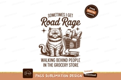 Cat with road rage sublimation png Product Image 1