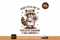 Sarcastic raccoon with flower sublimation png Product Image 1