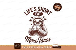 Sloth eating a taco sublimation png Product Image 1