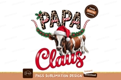 Christmas cow papa claus sublimation png Product Image 1