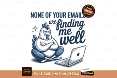 Annoyed chicken with laptop sublimation png Product Image 1