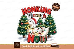Festive duck with christmas lights sublimation png Product Image 1