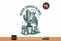 Skeleton hugging cactus plants sublimation png Product Image 1
