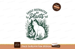 Cat easily distracted plants sublimation png Product Image 1