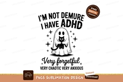 Ghost with cat and adhd sublimation png Product Image 1