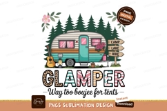 Camping trailer in forest sublimation png Product Image 1