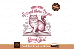 Cat on book sublimation png Product Image 1
