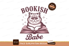 Bookish babe cat sublimation png Product Image 1