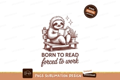 Sloth reading on a bench sublimation png Product Image 1