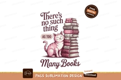 Cat with stack of books sublimation png Product Image 1