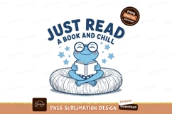 Frog reads and chills sublimation png Product Image 1
