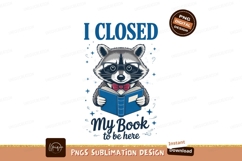 Raccoon reading book sublimation png Product Image 1
