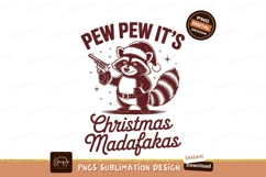 Raccoon christmas sublimation png Product Image 1