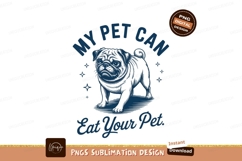 Pug with text sublimation png Product Image 1
