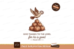 Dove with pumpkins give thanks sublimation png Product Image 1