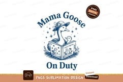 Mama goose on duty reading book sublimation png Product Image 1