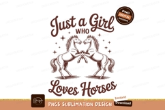 Girl loves horses sublimation png Product Image 1