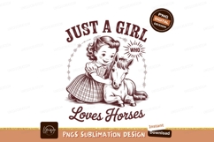 Girl loves horses sublimation png Product Image 1