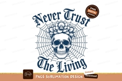 Skull with flowers isolated on transparent background sublim Product Image 1