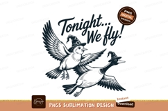 Birds fly in witch hats sublimation png Product Image 1