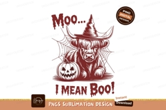 Moo i mean boo sublimation png isolated on transparent backg Product Image 1