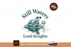 Turtle with lotus quote sublimation png Product Image 1