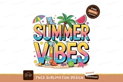Summer vibes beach scene sublimation png Product Image 1