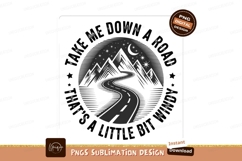 Winding road through mountains sublimation png Product Image 1