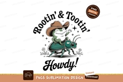 Frog riding beetle howdy sublimation png Product Image 1
