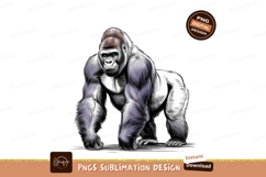 Detailed gorilla illustration sublimation png Product Image 1