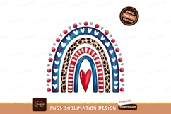 Patriotic rainbow with hearts sublimation png Product Image 1